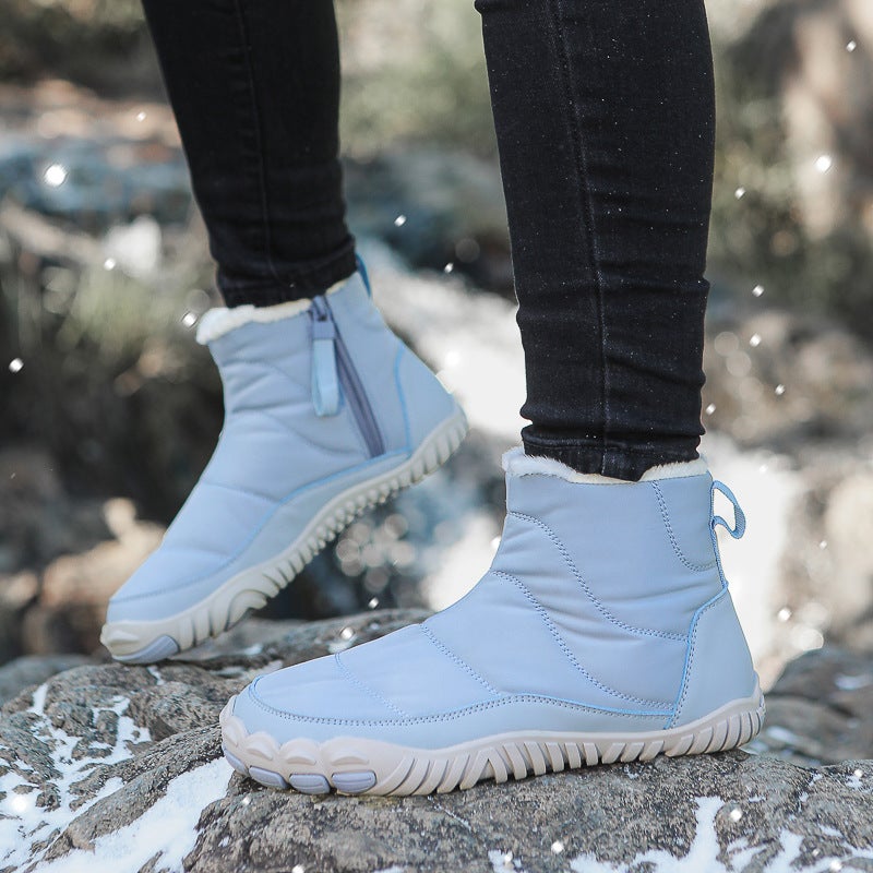 Plus Size Couple Snow Boots Winter Fleece-Lined Thick Cotton Shoes Cold-Proof Water-Splashing Outdoor Cotton Boots - Image 2